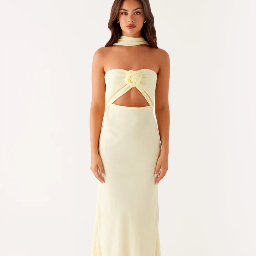 Peppermayo Strapless Yellow Dress